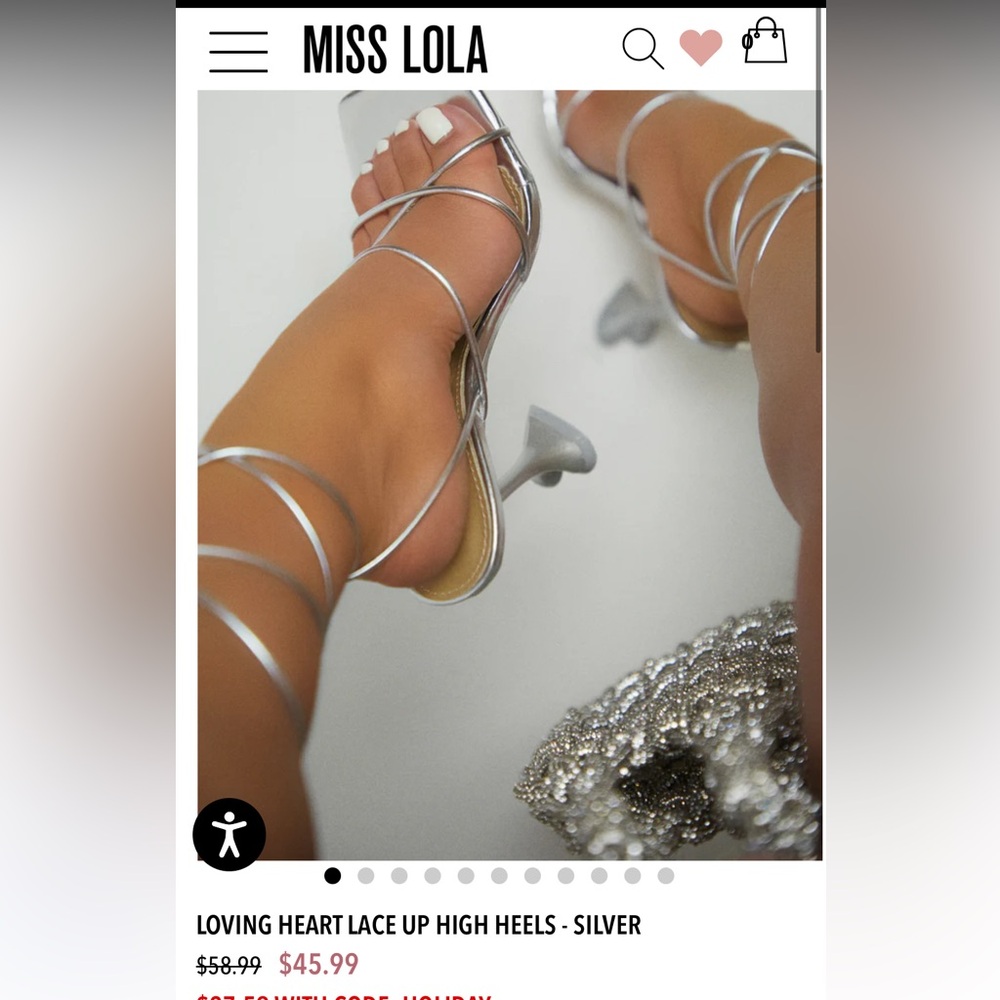 Silver Strappy Heels *NEW/NEVER WORN*